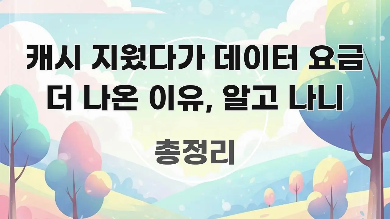 캐시 지웠다가 데이터 요금 더 나온 이유, 알고 나니 직관적으로 이해되는 포스트 대표 비주얼 이미지 - 독자 이해를 위한 이미지