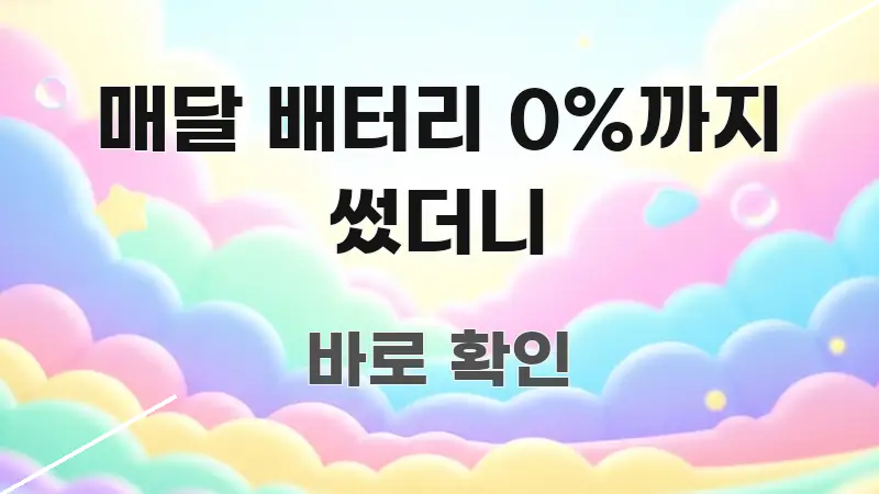 매달 배터리 0%까지 썼더니 꼭 필요한 정보만 담은 핵심 정보 비주얼 - 설명을 돕는 이미지